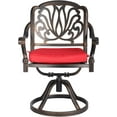 thumbnail image 2 of Magic Union 2 Piece Outdoor Bistro Swivel Dining Chair for Patio Garden with Red Cushion, 2 of 6