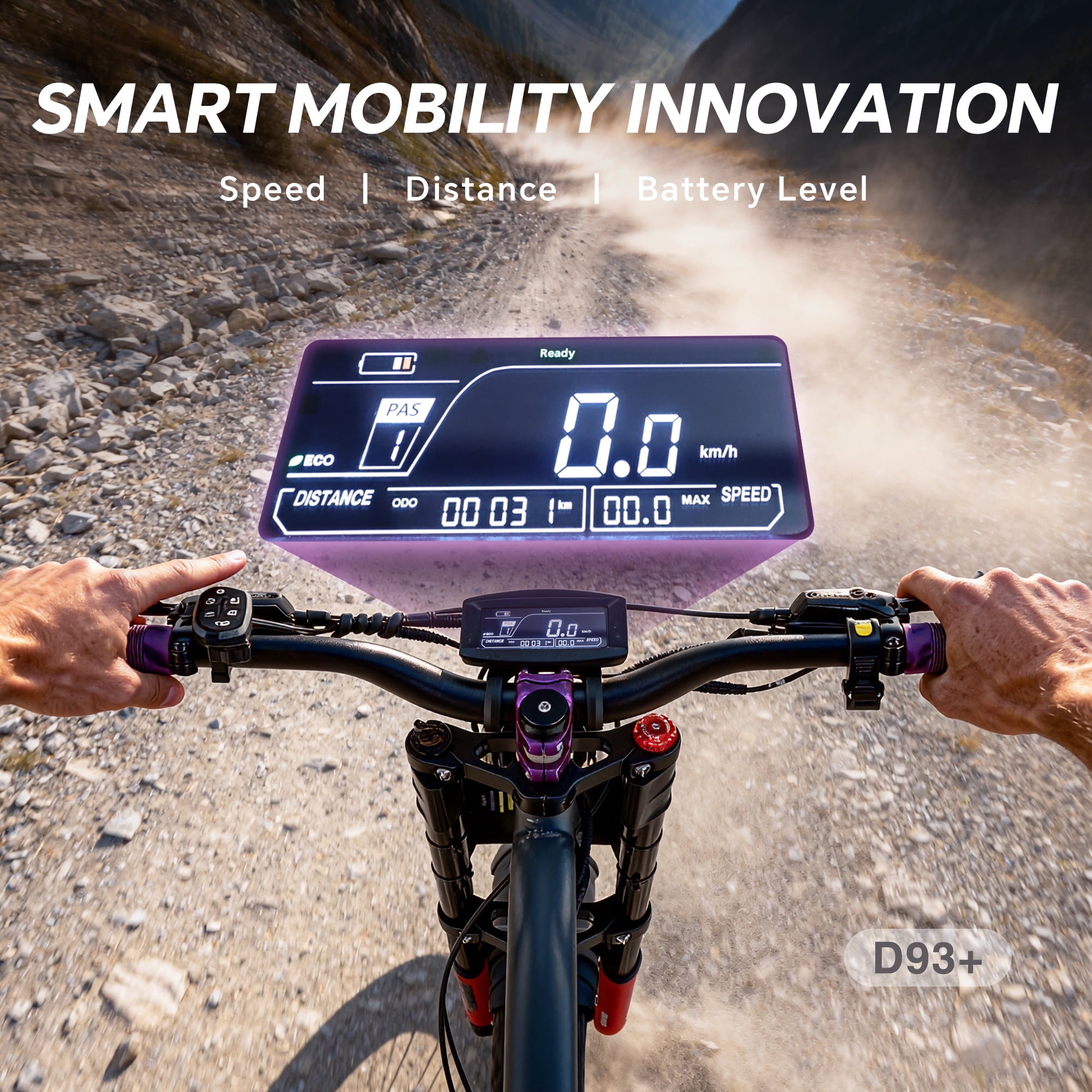 DRIFT.SLIDE D93 Pro Electric Bike for Adults, 1500W Peak Ebike, 20 Mountain Bike, 48V 20.8Ah Waterproof Removable Battery, 37 mph Max – Brown