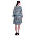 thumbnail image 4 of Moomaya Robe Courte Évasée Imprimée de Designer, Manches Longues, Tunique en Velours, Robes pour Femmes, 4 of 6