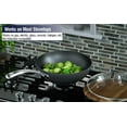 thumbnail image 4 of Cooks Standard Flat Bottom With Lid 11-Inch Hard Anodized Nonstick Wok Stir Fry Pan, Black, 4 of 5