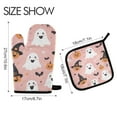 thumbnail image 2 of Yayeee Oven Mitts and Pot Holder Set of 2 Heat Resistant Kitchen Gloves Baking Hot Pad, Pastel Pink Halloween, 2 of 5