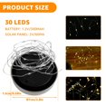 thumbnail image 3 of OUSITAID 8PCS Solar Jar Lights 9.84ft 30LED IP44 Waterproof Solar Jar String Lights Lid Flexible Fairy Jar Lids String Lights Auto On/Off, 3 of 8