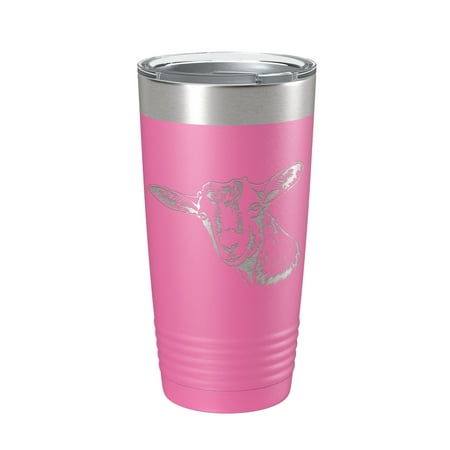 

Goat Face Tumbler Goat Farmer Travel Mug Insulated Laser Engraved Coffee Cup Gift 4H 20 oz Pink
