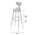 thumbnail image 4 of Hampden Furnishings Flynn 32"-39"H Adjustable Masonite/Steel Stool with Backrest, Grey, 2 PK, 4 of 8