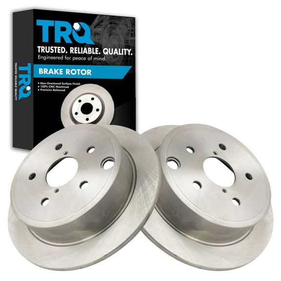 TRQ Rear Brake Rotors Set Solid Fits Select 2019-2022 Toyota C-HR