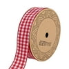 Newtrend Wired Edge 1 inch Gingham Buffalo Plaid Checked Packing Ribbon 20yds per Rolls (red, 1")