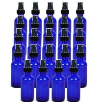 Medical Sales Supply Cobalt Blue 2oz Black Mist Sprayer Bottle (60ml) Pack of 24 - Glass Tincture Bottles with Black Mist Sprayers for Essential Oils & More Liquids - Leakproof Travel Bottles