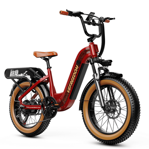 vefreedom Electric Bike for Adults with Peak 500W Motor, 48V 20Ah Removable Battery Fast Ebike,20" x4.0 Fat Tire Commuting Electric Mountain Bike,7-Speed, Step-Thru Bicycle