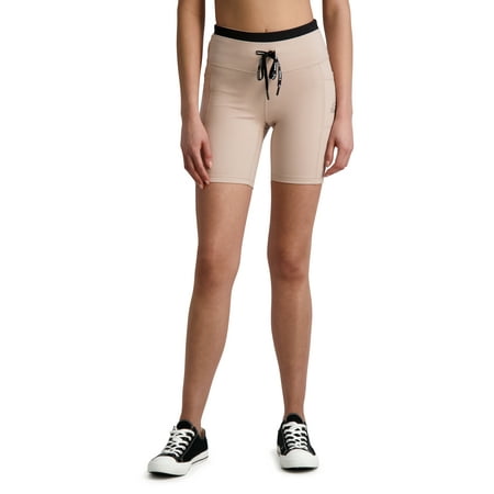 Reebok Women's Dynamic 7" Inseam Highrise Bike Short with Branded Drawcord