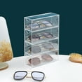 thumbnail image 3 of Homeer Sunglasses Case Glasses Organizer Cosmetic Box Storage Box Adjustable Direction Drawer Type Strong Load-bearing Easy Access 4-Layer Transparent Sunglasses Case, 3 of 10