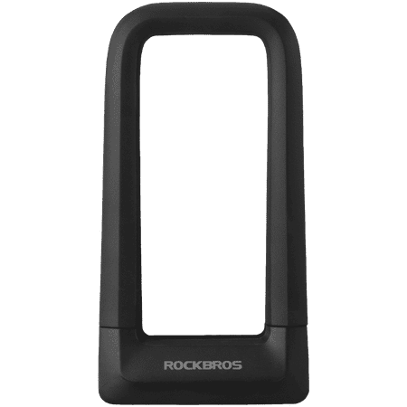 ROCKBROS U Bicycle Locks,Black Silicone Rubber,Key Lock - 22.5mm Thick Steel with 1.2M Cable