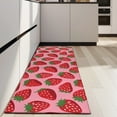 thumbnail image 4 of Red Strawberry Plants Pink Pattern Kitchen Rug Mat,Kitchen Runner Rugs Non Skid Washable,Decorative Kitchen Floor Mats for Kitchen,Sink,Laundry,17"X47", 4 of 5