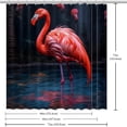 thumbnail image 6 of Flamingo Waterproof Shower Curtain Set with Hooks - Printed Bathroom Curtains - Decorative Bathroom Shower Curtains, 6 of 6