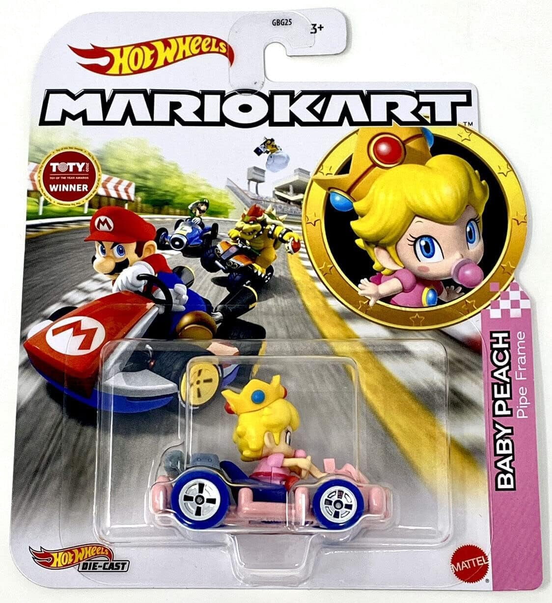 Hot Wheels Mario Kart Die-Cast Character Cars Collection, 8-Pack Set, Nintendo Gaming Characters GBG25-957J