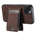 thumbnail image 3 of SUTENI H17 For iPhone 14 Case Card Slots Leather Coated TPU Magnetic Phone Cover - Brown, 3 of 5