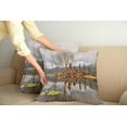 thumbnail image 2 of Ambesonne Landscape Throw Pillow Cover 2 Pack, Tamblingan Bali Lake, 18", Brown and Grey, 2 of 7