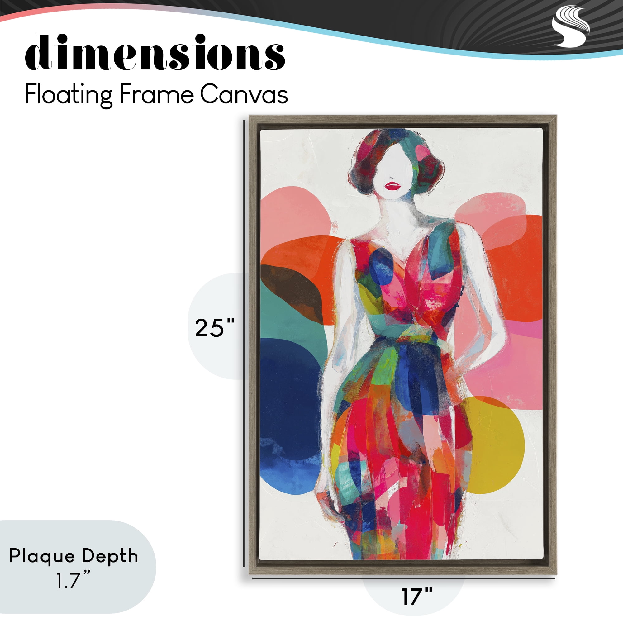 Stupell Industries Deco Fashion Woman Brown Framed Floater Canvas Wall Art, design by Chromatic Storm Studio