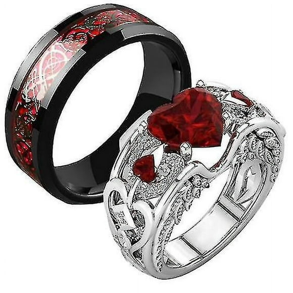 Matching Rings For Couples Couple Rings Set Matching Heart Rings Promise Rings 8