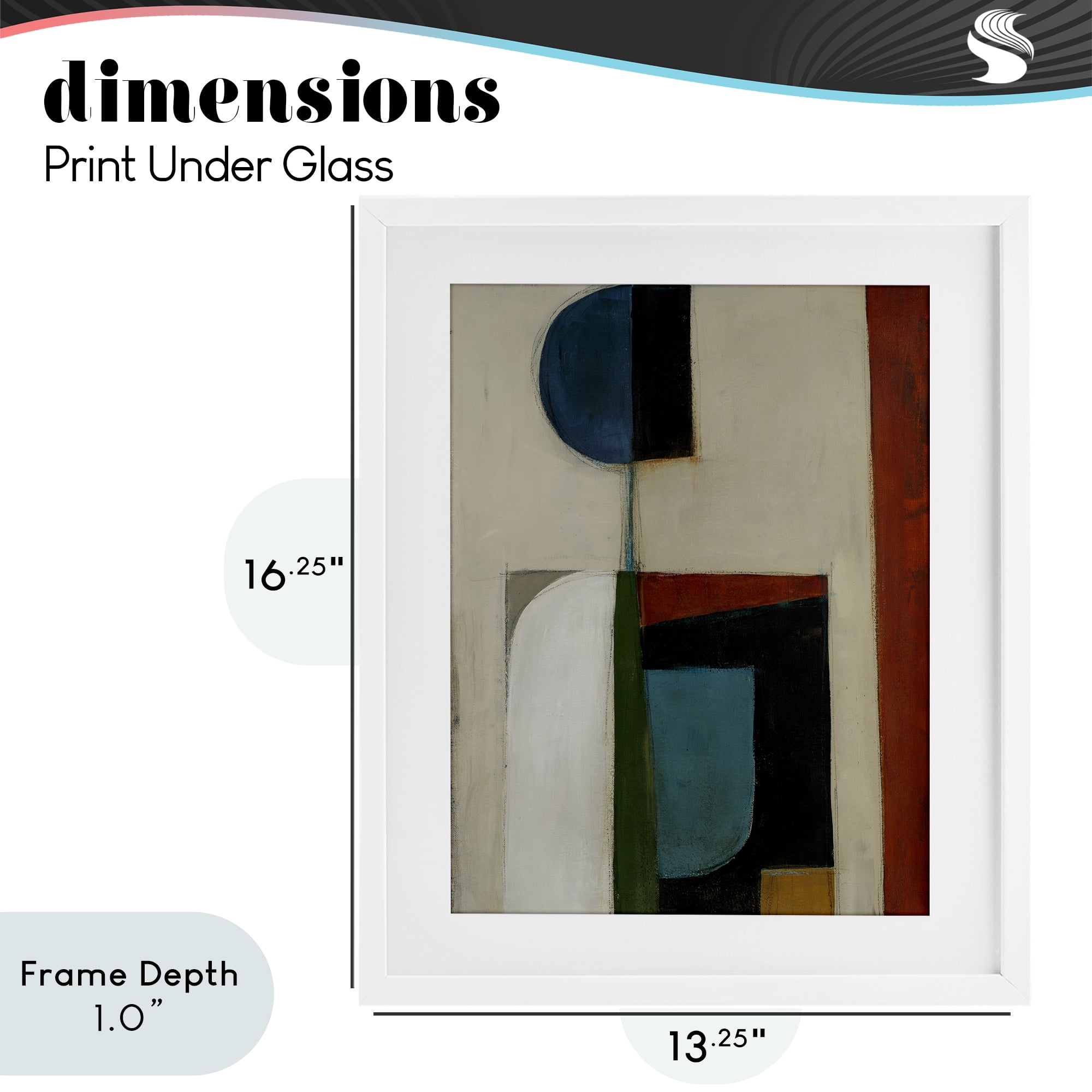 Stupell Industries Balanced Abstract Structure White Framed Print Under Glass, design by Kippi Leonard
