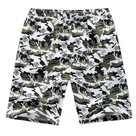 shorts elastic waist printing dry walking casual random quick beach