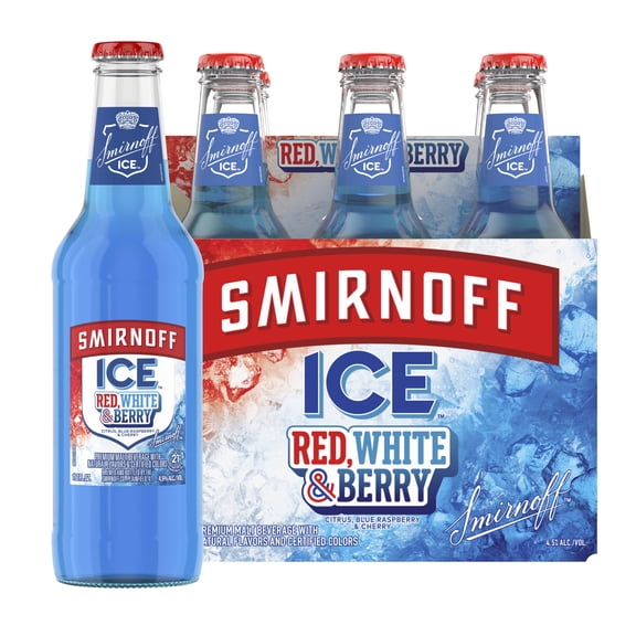 Smirnoff Ice Red White and Berry, 6 pack bottles, 11.2 fl oz, 4.5% ABV