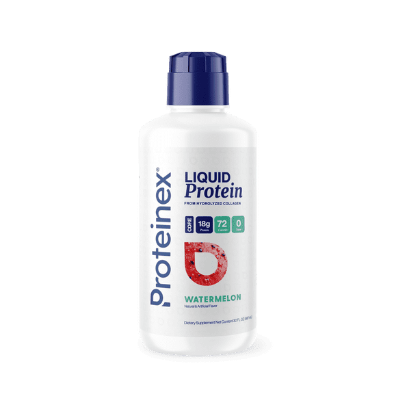 Proteinex Core Liquid Collagen Peptides, 18g Protein per serving | Zero Sugar, Zero Carbs, Ready to Drink | (Watermelon, 30 Fl Oz)