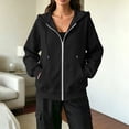 thumbnail image 5 of Womens Comfort Fit Zip Up Hoodie Casual Soft Travel Hoody Sweatshirts, M, 5 of 6