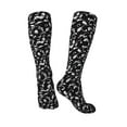 thumbnail image 4 of Haiem Black White Leaves Socks, Funny Novelty Crazy Design Cotton Socks Sports Socks Knee High Socks For Men, Women,1Pairs - Gift For Working Friends, 4 of 9