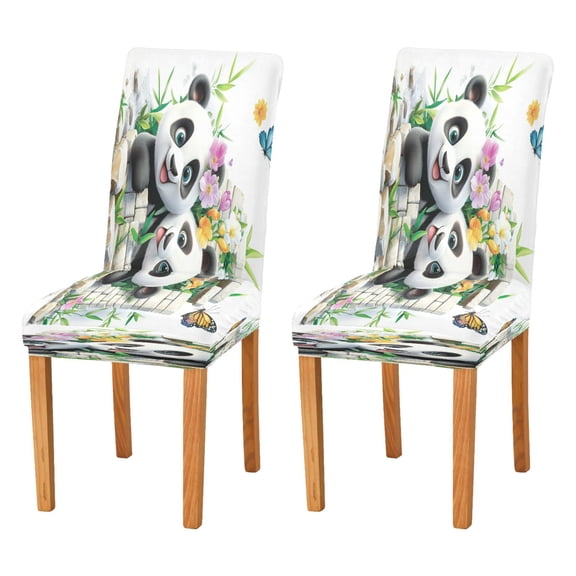 BZSMCE Chairs Slipcovers Dining Chair Covers Cute Pandas Pattern Creative Pattern