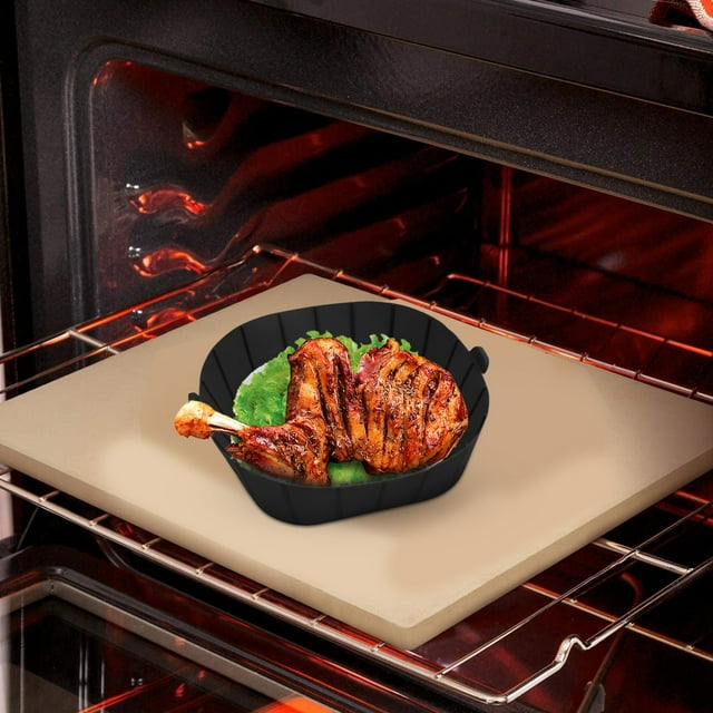 YWIYIUD 1 Pce Panier à Frire Antiadhésif Durable en Forme de Carré Plateau de Cuisson Réutilisable Accessoires de Four Multifonctionnels Doublures de Friteuse Résistantes à la Chaleur pour Four et Micro-Ondes