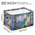 thumbnail image 4 of Yayeee Canvas Storage Basket with Handles for Shelves Fabric Bins Closet Organizer, Blue Window, 4 of 8