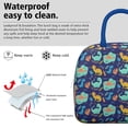 thumbnail image 3 of Womens DarkBlue Cartoon Dinosaurs Pattern Lunch Box for Work,Insulated Lunch Bag for Women,Loncheras Para Mujer,Leakproof Adult Lunch Bag for Work,Beach,Travel,Picnic,Camping, 3 of 7