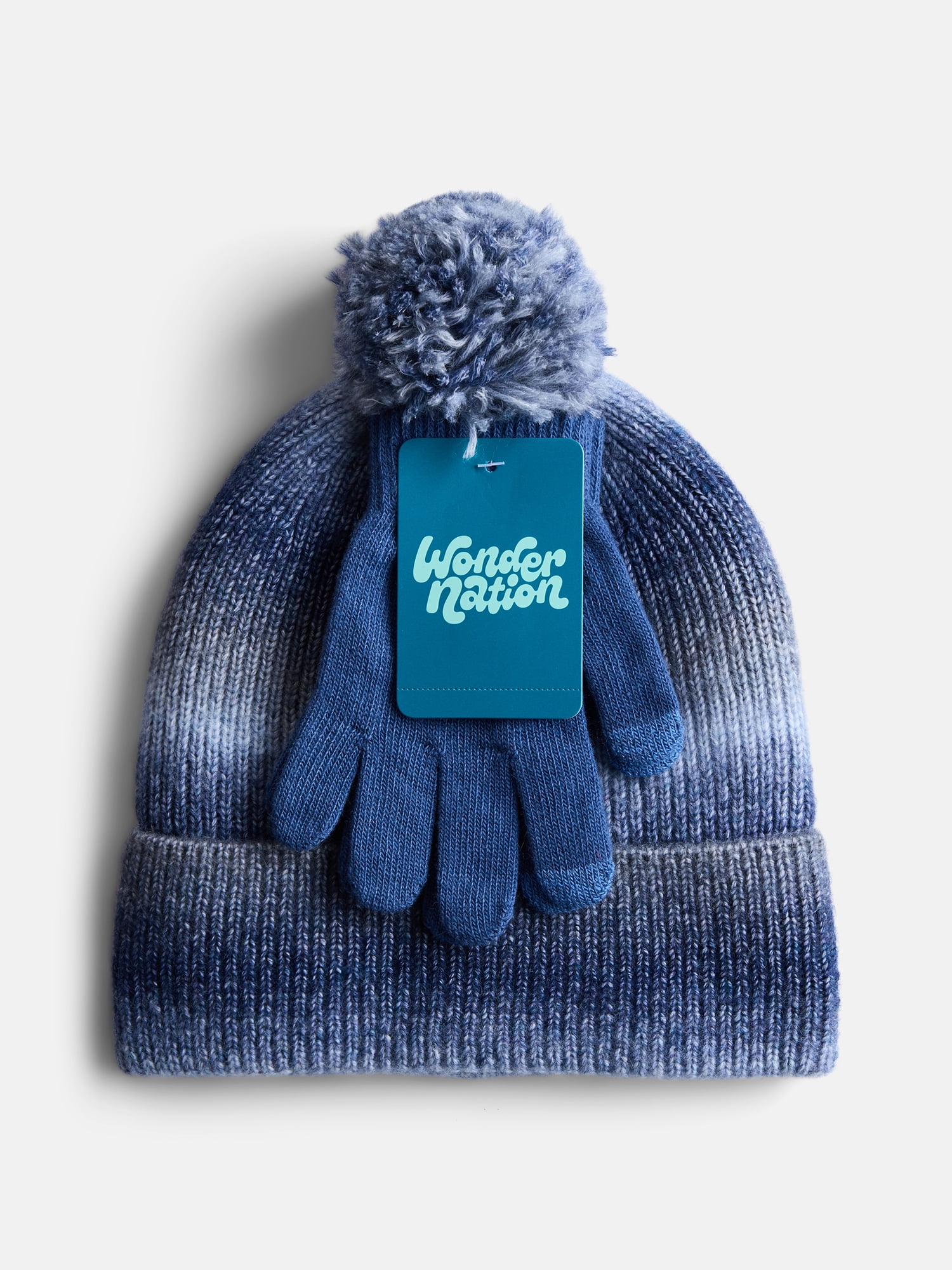 Wonder Nation Kids' Space Dye Beanie Hat and Gloves Set, 3- Piece