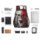 thumbnail image 3 of Disketp Red And White Screaming Demon Skull Mochila Ligera e Impermeable, Mochila de Día Resistente para Viajes, Senderismo y Uso Diario para Hombre y Mujer, 3 of 6