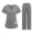 BP16-Gray, variant on Scrubs Set For Women, V-Neck Scrubs Top & Cargo Pants With Cargo Pockets, Yoga Waistband, 4 Way Stretch Royal Blue XL
