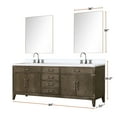 thumbnail image 5 of Laurel 84 in W Grey Oak Double Vanity, Cultured Marble Top, Faucet Set, & 36 in Mirrors, 5 of 6