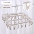 thumbnail image 1 of 32-Clips Side-Mounted Plastic Drying Rack & Organizer for Underwear, Socks - Multifunctional Space-Saving Storage Solution for Home, Dormitory - Export-Quality Indoor Tidy Tool (Milkshake White), 1 of 6
