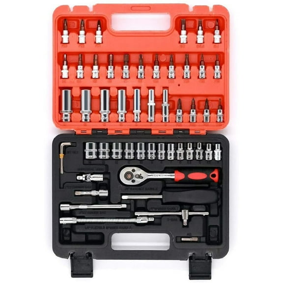53-Piece Socket Wrench Tool Auto Repair Set Wrench Xiaofei 1/4 Ratchet Wrench