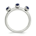 thumbnail image 2 of Sterling Silver Stackable Expressions Created Sapphire Three Stone Ring - Size 8, 2 of 3