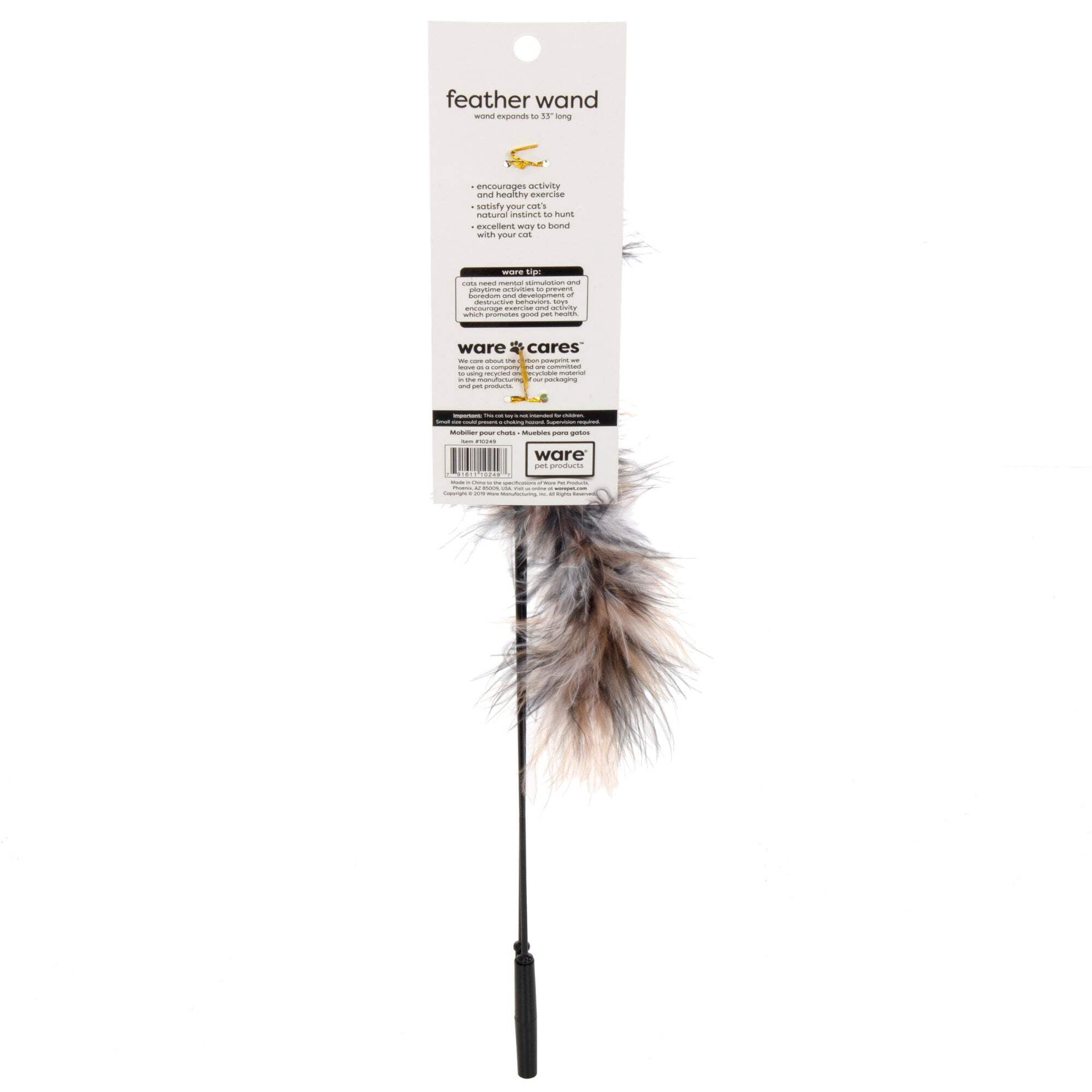 Ware 10249 Feather Wand Cat Toy - Case of 48