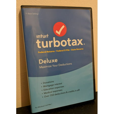 TurboTax Deluxe Federal Returns, Federal E-File and State Returns 2018 - PC &