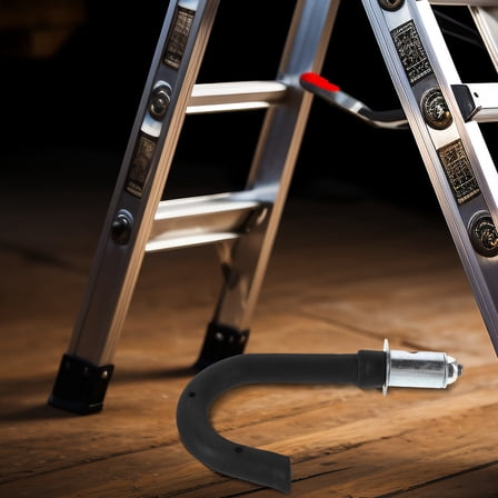 TABLZONE Black Telescoping Ladder Hooks Rubber Stainless Steel for Outdoor and Garage Storage
