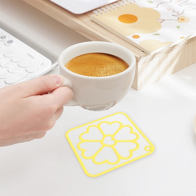 Dessous de Verre en PVC Antidérapant Résistant à la Chaleur pour Boissons Chaudes et Protection de Table