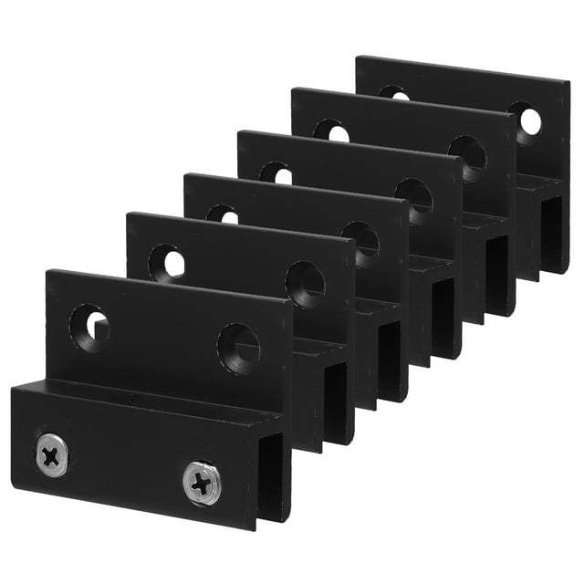 SOPOTUTU 6Pcs Aluminum Alloy Mirror Clips Black Finish for Frameless Mirror Hanging with Enhanced Stability