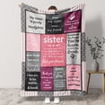 thumbnail image 4 of KAAYEE Sister Gifts Blanket, Happy Birthday Sister Gifts for Sister, Unique Sister Gifts for My Dear Sister - Sister Throw Blanket 60" x 50, 4 of 7