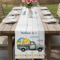 thumbnail image 4 of Summer Truck Lemon Table Runner 70 Inches, Nautical Coastal Grey Wooden Bed Runner Dresser Scarves Tabletop for Indoor Outdoor Parties/Ceremony/Banquet, 13" x 70", 4 of 9