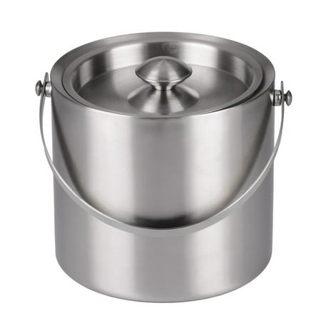 2L/3l Bilayer Stainless Steel Insulation Ice Bucket Wine Cold Barrel Wine Utensils Ice Buckets with Lid and Portable (Best Insulated Ice Bucket)