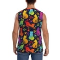 thumbnail image 4 of Daiia Colorful Cats Printed Men's Tank Tops,Casual Soft Sleeveless Gym Muscle Shirts Bodybuilding Tee-X-Large, 4 of 8