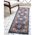 thumbnail image 1 of Unique Loom 3135287 2 Pi 7 Po x 10 Pi Tapis Utopique Rhea Runner&44; Bleu Marine, 1 of 1
