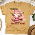 thumbnail image 1 of North Pole Reindeer Farm T-Shirt | Santa and Reindeer Graphic Tee, Gold, Size L, 1 of 6